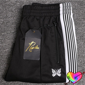 Multicolor Needles Sport Pants Men Women 1:1 High Quality Multi Embroidered Butterfly Stripe Needles Pants AWGE Trousers